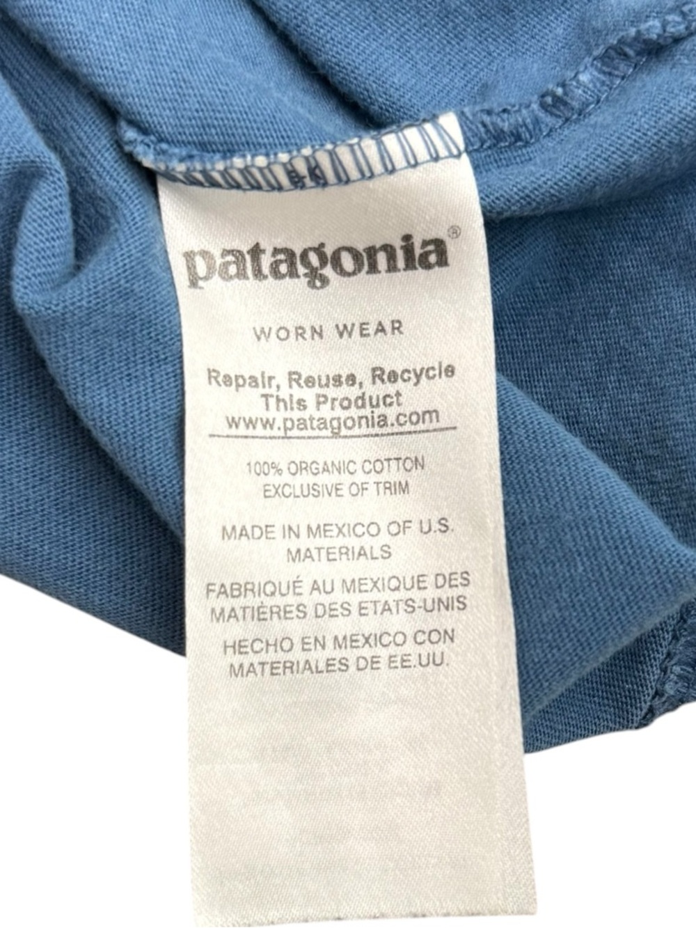 Patagonia Graphic T Shirt Mens XL Blue Organic Cotton Logo Outdoor Tee Hiking - Picture 6 of 11
